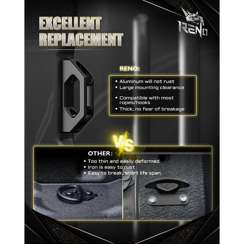 RENO Ram Tie Down Hook, Pickup Truck Bed Box Bracket
