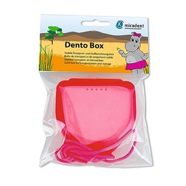 miradent Dento Box® Storage Box for Braces and Prostheses, Pink, 1 Piece, Stable Transport and Storage, Height 2.5 cm