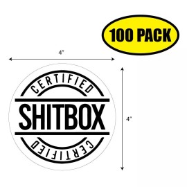 President 100 PACK 4" x 4" CERTIFIED SH!T BOX Sticker Decal Humor Funny Gift VG0077