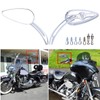 8mm/10mm Rearview Side Mirrors Chrome Skull Teardrop for Harley Dyna