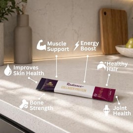 Radiance+ Halal Collagen Protein | Hydrolysed Grass-Fed Bovine Peptides | Daily Hair, Skin, Nail Vitamins & Joint Support | Beauty | Keto | Gluten-Free, Dairy-Free | 30 Sachets by Nature's Horizon®