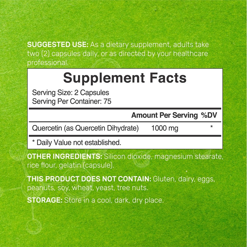 Quercetin 1000mg Per Serving (2 Pack) | 300 Capsules, High