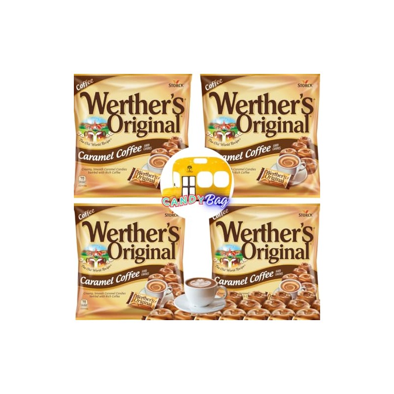 (PACK 4) Werther's Original Caramel Coffee Hard Candies - Bundle