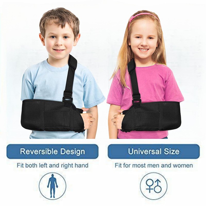 Kids Arm Sling for Shoulder Injury, Breathable Mesh Rotator Cuff