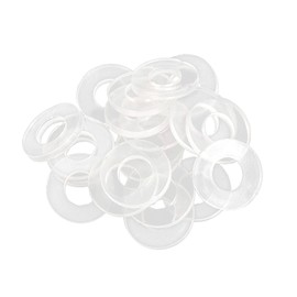uxcell Rubber Flat Washer 19mm OD 8.5mm ID 2mm Thickness Sealing Gasket for Faucet Pipe Water Hose, Clear, Pack of 20