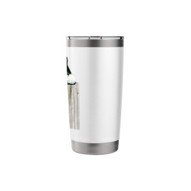 Cat Fence Black White Paws Stainless Steel Insulated Tumbler