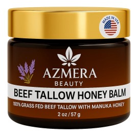 Homemade 100% Grass-Fed Beef Tallow For Skin Balm with Organic Manuka Honey MGO 263+ - Lavender