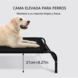 JAMESVAN Dog Beds,Breathable Elevated Dogs Bed, Cooling Raised Dog Bed for Medium Dogs with Durable Metal Frame, Outdoor Elevated Raised Pets Sleeping Bed for Home and Garden,L