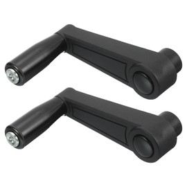 sourcing map 2Pcs 10x105mm (Dia x L) Revolving Handwheel Machine Handle, Universal Lathe Crank Grip Replacement for Industry Lathe Milling Grinding Machine, Black (Round Hole)
