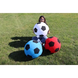 HENBRANDT 6 x Mega Football 45cm - 6 Assorted Colours - Large Outdoor Sports Toy, Inflatable Beach Ball, Kids Football, Garden Party Accessories