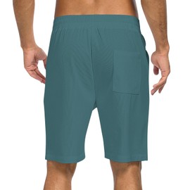 Mancozy 2 Pack Men's Corduroy Shorts Casual Elastic Waist Drawstring Shorts for Men Summer Beach Loose Fit, White Medium