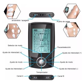 Electroestimulador Muscular Portátil Rooftop RFBE001 36 Modos 2 Canales TENS EMS