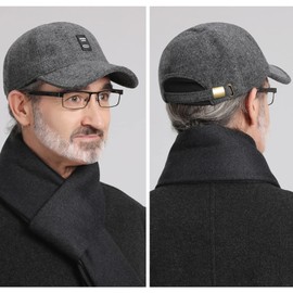 Clape Unisex Winter Caps Baseball Cap Hat with Foldable Earflap Woolen Dad Hat Outdoor Thermal Warm Cap Old School Style Trucker Hat