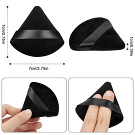 Dokpav 24Pcs Esponjas De Polvo Triangulares Para Polvo Facial, Esponja De Maquillaje Triangular, Soplos De Polvo, Puffs Polvo Triángulo Para Polvos Sueltos o Rubor De Base, Cosmético, Nergo y Blanco