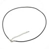 Silver One ko Ultra Thin Leather Choker, Black, Width 0.08