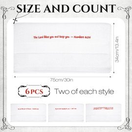 HunnmingRe 6 Pcs Christian Bible Verse Hand Towels for Bathroom 13.4 x 30 Inch Religious Scripture Easter Hand Towels Christian Gifts for Women Men Bathroom Decor(White)