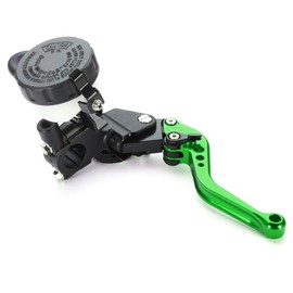 MASO 7/8" 22mm Motorcycle Brake and Clutch Levers, 1 Pair Universal Brake Clutch Master Cylinder Reservoir Levers for Honda Suzuki Kawasaki Yamaha (Green)
