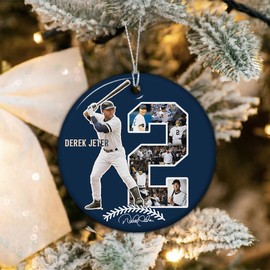 Teerabbit Derek New York Jeter Baseball Captain Christmas Ornaments Home Decoration - Birthday, Christmas, Thanksgiving Day Gifts for Baseball Fans