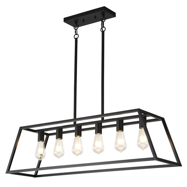HQZBPT Farmhouse Rectangle Chandeliers for Dining Rooms, Modern Linear Hanging