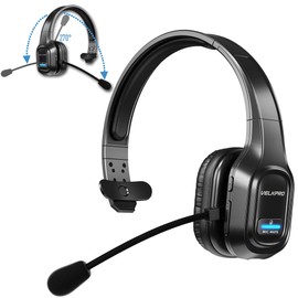 VELKPRO Wireless Headset with Microphone - Single-Ear Noise-Isolating Headphone for Call Centers and Home Office