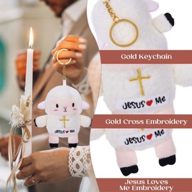 NIUBEHOHO Lamb Plush Sheep Stuffed Animal - 36 Pack Mini Plush Lamb of God Kids' Party Favor Jesus Love Me Religious Celebrations Gifts