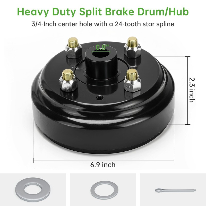 Golf Cart Heavy Duty Split Brake Drum and Rear Wheel