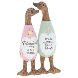 Shudehill Giftware Daisy Message Cute Wooden Duck Ornament - Mum, Nan, Friends, Family and More Sentimental Messages, Gift Ideas For Her (Friendship)