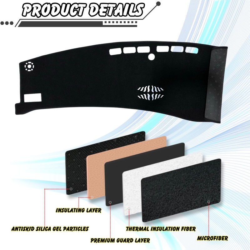 INUBOXES Non-Slip Dash Cover Dashboard Cover Mat Custom Fit Center