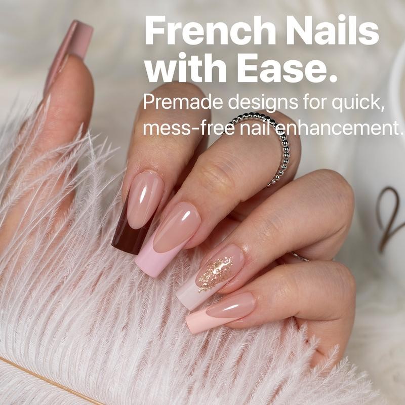 SXC Cosmetics X-Pro Tips French Tip Press On Nails, Skin