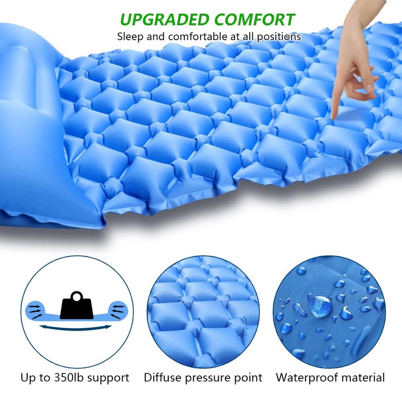 BIHEE Single Sleeping Mat Inflatable Camping Mat Sleeping Mattress Pad