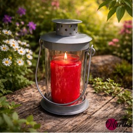 Mariles Lantern on Pole Ground Spike Handle for Standing Weatherproof Stake Lantern Grave Light Grave Light Cemetery Lantern Lantern Garden Light Garden Grave 21 cm Handle Pack of 2