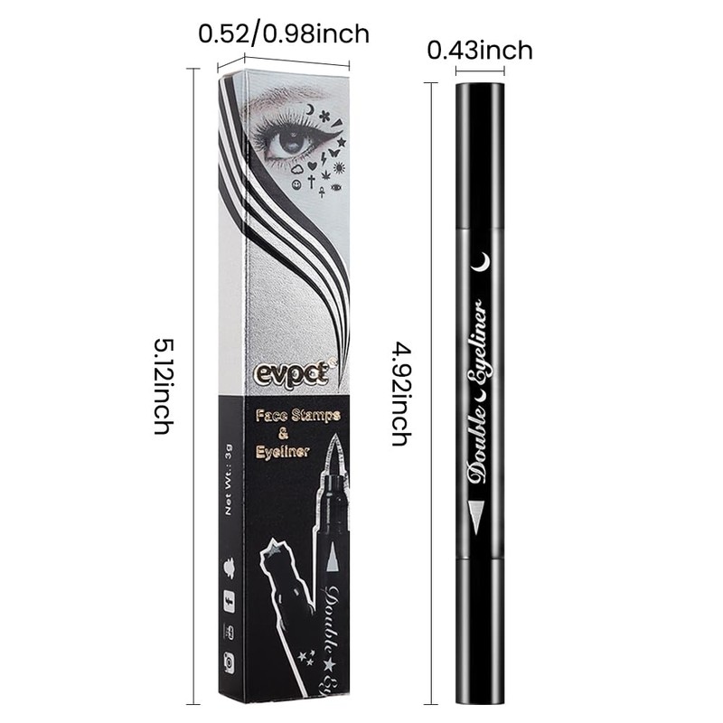 evpct 1Pcs Blue Colored Winged Eyeliners Stamp, Blue Moon Face