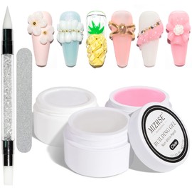MIZHSE Solid Builder Gel Sculpture Solid Nail Extension Gel for Nail, Non-Sticky Hand Builder Gel Carving Gel Modeling Nail Art Gel 15g (0.5 FL OZ) (3 Colors)