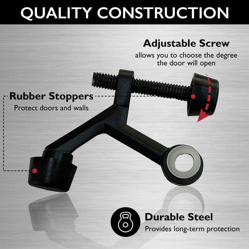 Hinge Pin Door Stop Wall Protector with Rubber Tip, Design