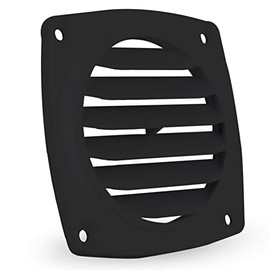 Five Oceans Louvered Flush Hose Ventilators, Ventilation Area of 3 inches Diameter, Black, Injection-Molded ABS Plastic, 6 Slots, Easy Installation, FO-1675