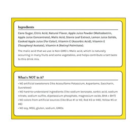 TRUE LEMON KIDS Crisp Apple (10 Packets) - Hydration, No Preservatives, No Artificial Flavors, No Sweeteners - Low Sugar Water Flavoring - Juice Powdered Drink Mix for Kids