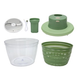 2 in 1 Electric Vegetable Cutter 1200rpm USB Charging Vegetable Chopper Salad Spinner for Onions Garlic Parsley Green