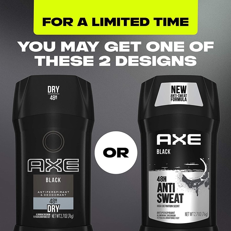 AXE Black Antiperspirant Deodorants Stick, 2.7 Oz (Pack of 2)
