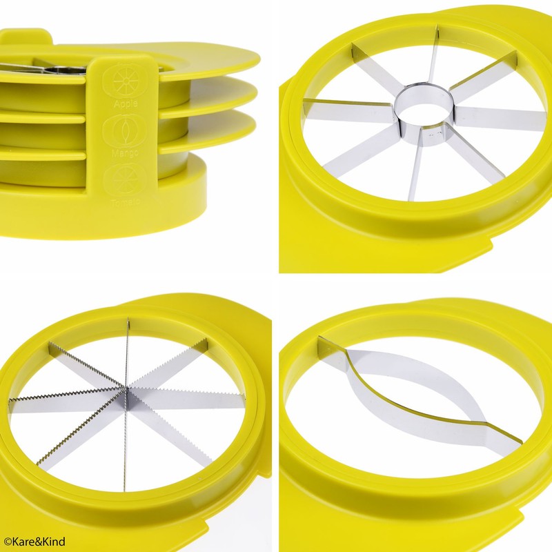 Apple/Tomato/Mango Cutters - Set of 3 - Sturdy Base Keeps
