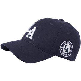 RaOn B272 New LA Embroidery Los Angeles Patch Major Ball Cap Baseball Hat Truckers (Navy)