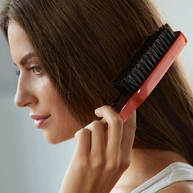 VinBee Men's Boar Bristle Brush Beard Brush Hair Brush Stiff