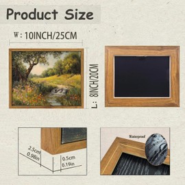 Framed Canvas Wall Art Vintage Decor Poplars Stream Nature Landscape Painting Picture Wall Decor Rustic Flower Cottagecore Print Artwork for Bedroom Living Room Bathroom Home Decoration