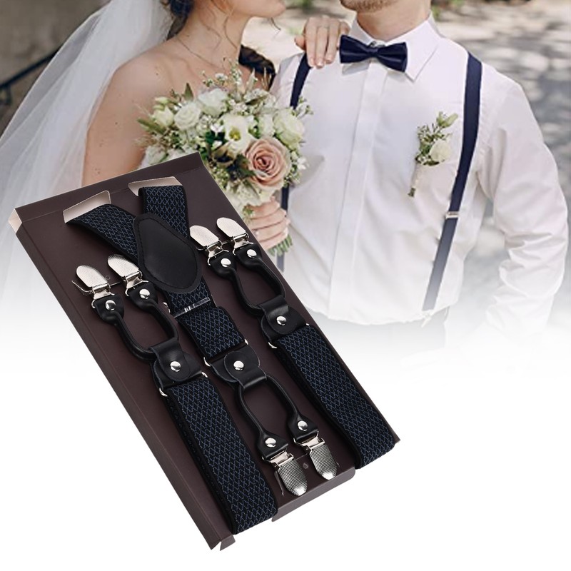 Mens Suspenders Strong Fixability Adjustable Beautiful Practical Fashionable Metal Clip