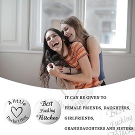 Best Friend Christmas Birthday Pocket Hug Token Gifts for Girlfriend, Daughter, Granddaughter, Sister - Keychain With Coin Pocket