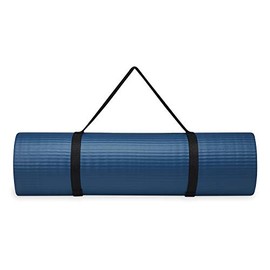 Gaiam Essentials Yoga Mat, Pilates  Exercise Mat, Thick 25 (10mm) Workout Mat with Easy-Cinch Carrying Strap for Home  Gym Workouts                   