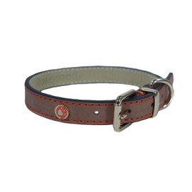 Rosewood Luxury Leather Dog Collar, 10 - 14-inch, Brown
