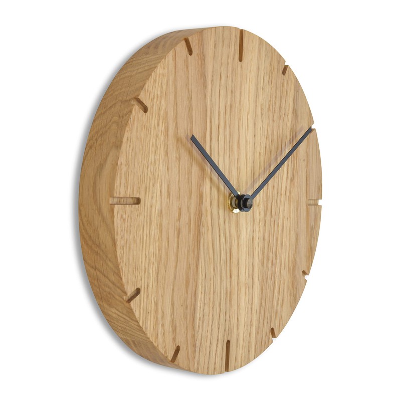Natuhr Wall Clock Oiled Oak Wood Solid 20 cm Mini