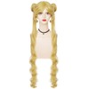 Peluca De Cosplay Con Coletas Largas Y Dobles Para Mujeres
