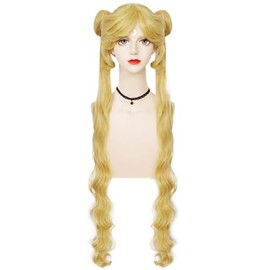 Peluca De Cosplay Con Coletas Largas Y Dobles Para Mujeres Y Niñas (Rubia)