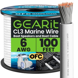 GEARit 6 Gauge Marine Electrical Primary Wire, 6 AWG (100ft) Marine Grade Tinned Copper Oxygen Free for Boat, Automotive, RV, Camper, Trailer